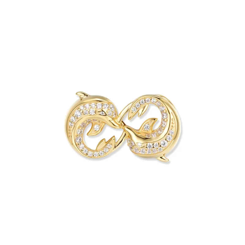 At the time, Crystal Dolphin Infinity Pendant, infinity symbol, white zirconia