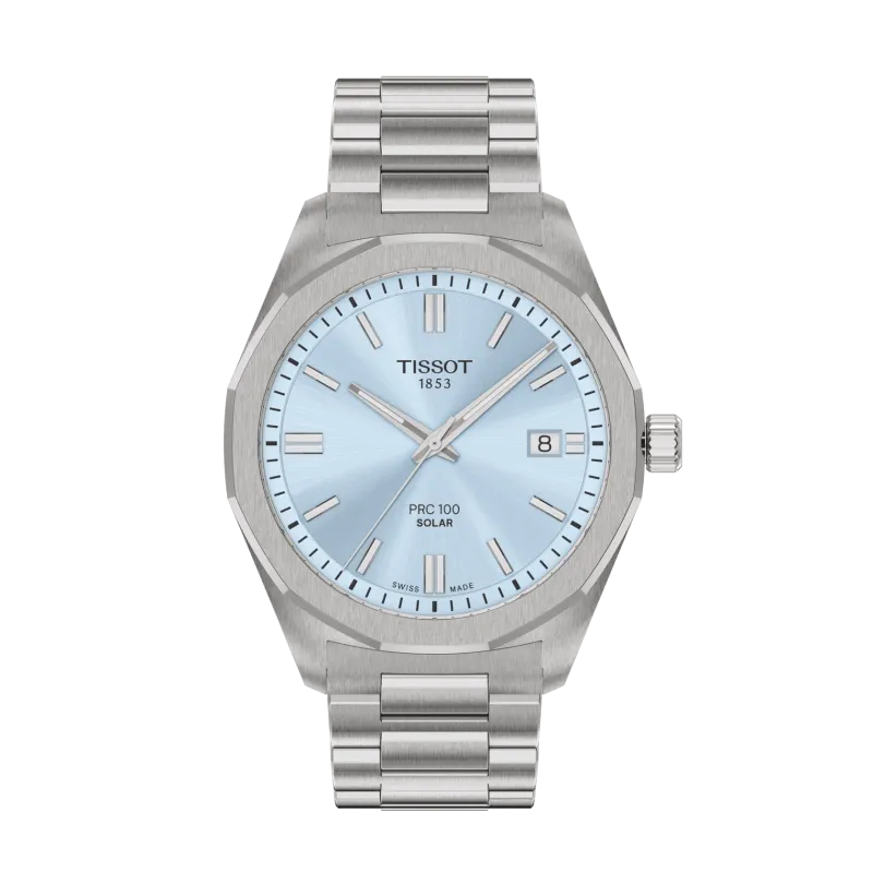 Tissot PRC 100 Solar 39mm, Silver, Stainless Steel Bracelet Men's Watch T151.422.11.351.00