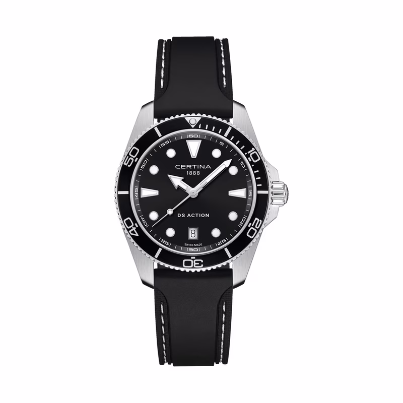 Certina DS Action 40mm Quartz Black Rubber Men's Watch C048.410.17.051.00