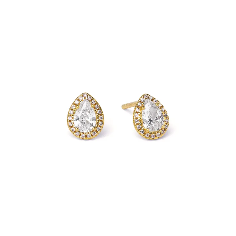 Bernd Wolf Marie stud earrings design line Aqua, 9x7mm, zirconia 19191156