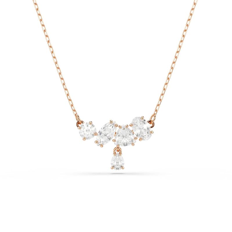 Swarovski Mesmera Halskette, Verschiedene Schliffe, Weiß, Roségoldlegiert