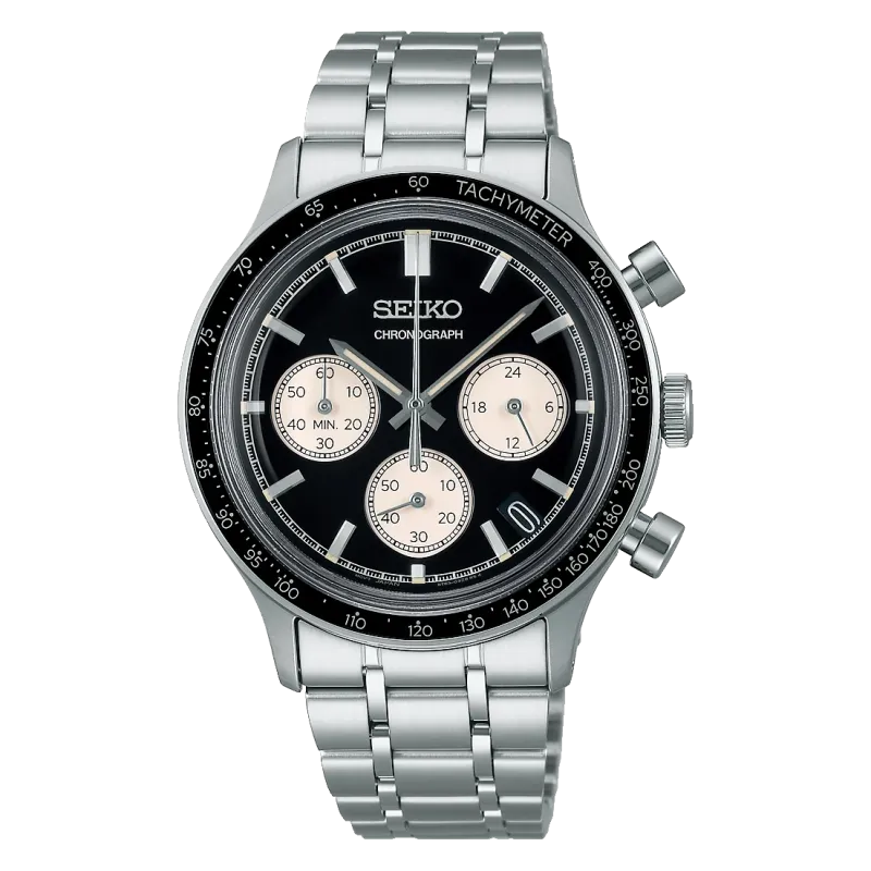 Seiko Quartz Chronograph Black Men's Watch SSB479P1