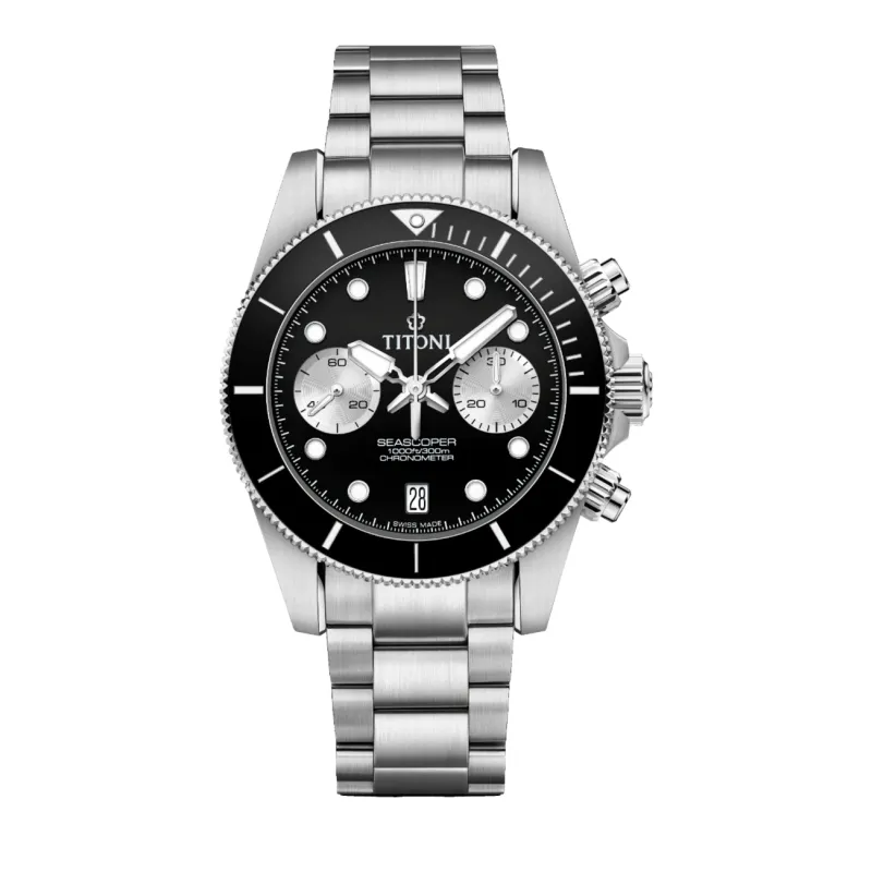 Titoni Seascoper Chronograph Men's Watch 94300 S-BK-731