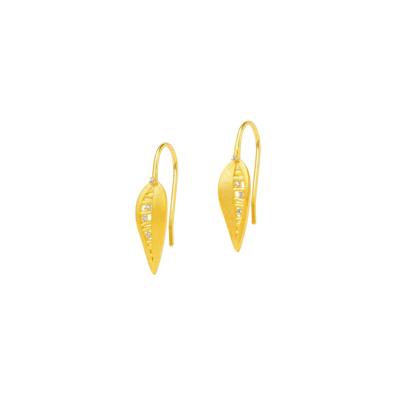 Bernd Wolf Flying hoop earrings zirconia 925 sterling silver
