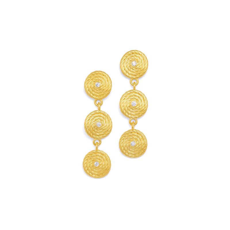 Bernd Wolf Triliana earrings design line Liana, zirconia, 24-carat gold-plated 1571001156