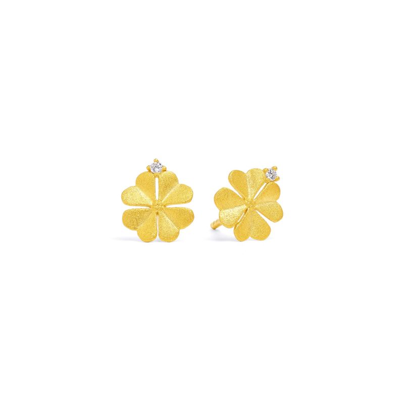 Bernd Wolf Stecker Kleenias Design Line Lucky Charm, Zirconia, 24-karat gold plated