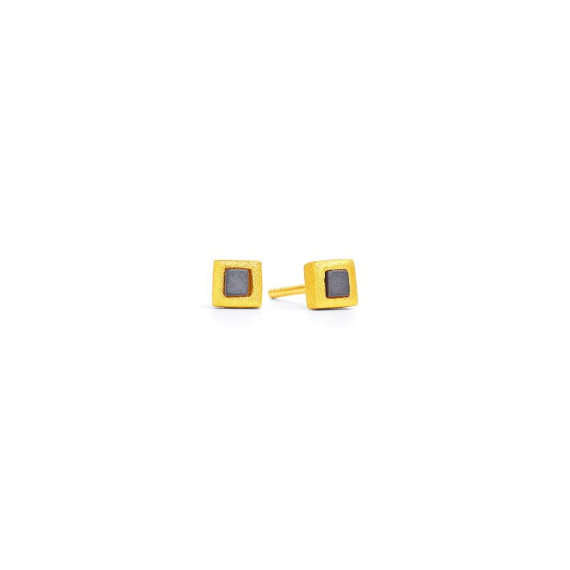 Bernd Wolf Cubio ear studs hematin matt 19242276