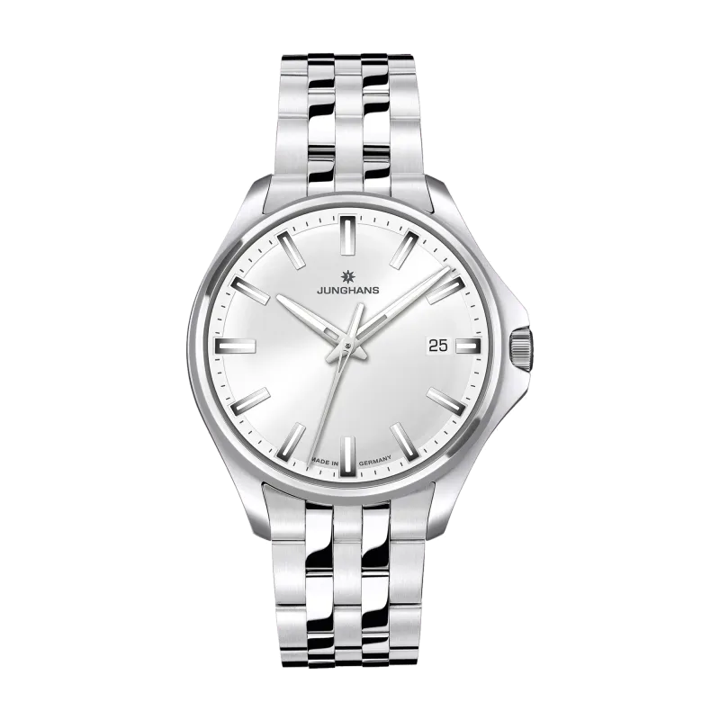 Junghans Meister S Quartz 35, Silver, Stainless Steel Band, 35mm Men's Watch 47/4633.44