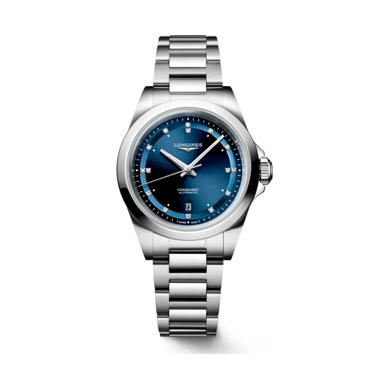 Longines Conquest Blau Diamanten steel bracelet 30 mm Women’s Watch L3.320.4.97.6