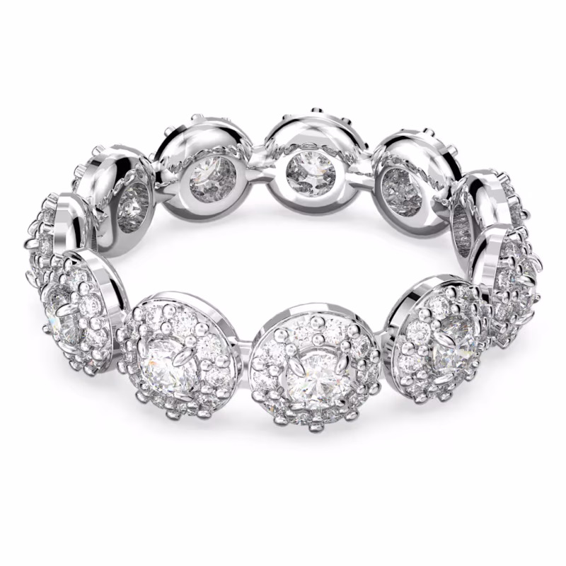 Swarovski Una Angelic Ring, Round Cut, White, Rhodium Plated