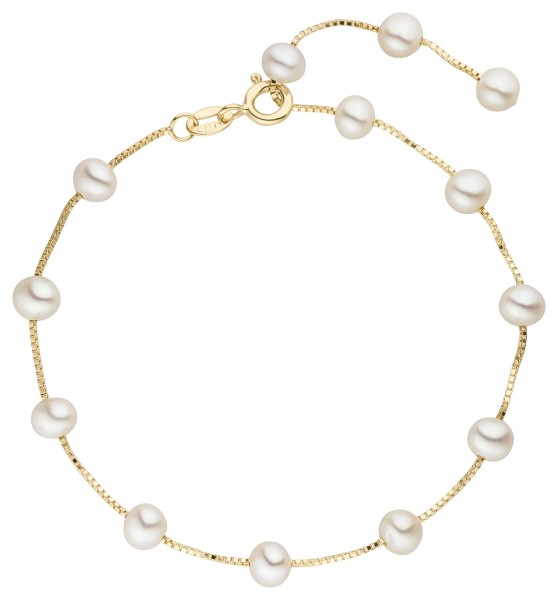 Adriana silver bracelet gold plated with several freshwater pearls R18