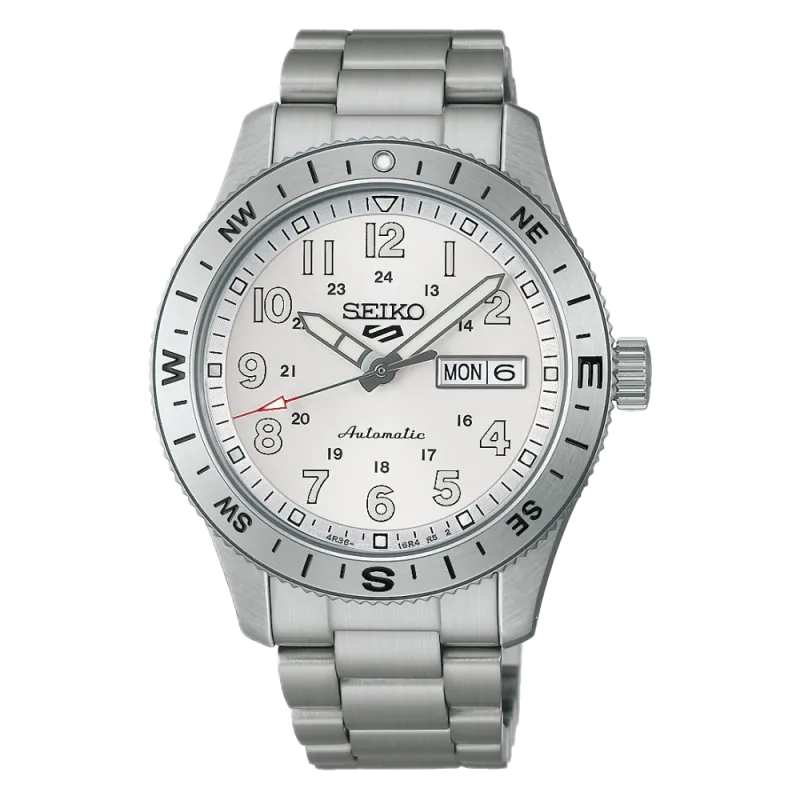 Seiko 5 Sports Field series 41mm, stainless steel, automatic, white men's watch HDB007K1