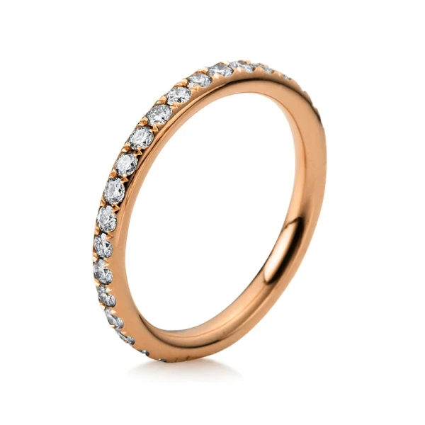 Memoire full ring 750 red gold 18kt 0.61ct, size 53