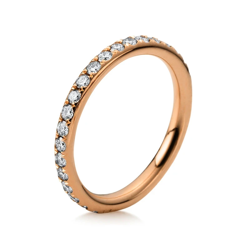 Memoire full ring 750 red gold 18kt 0.61ct, size 53