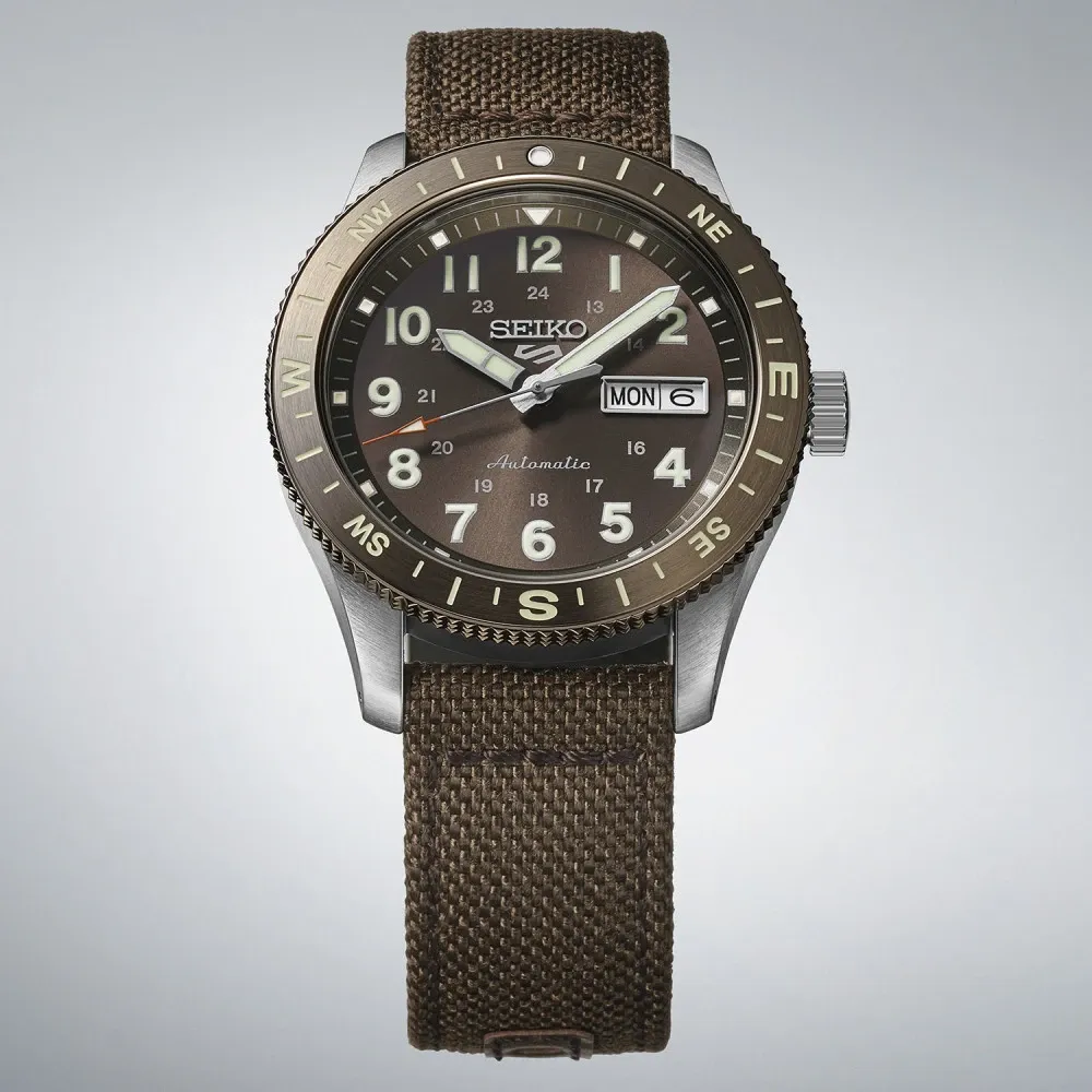 Seiko 5 Sports Field series 41mm, nylon strap, automatic, brown men's watch HDB009K1