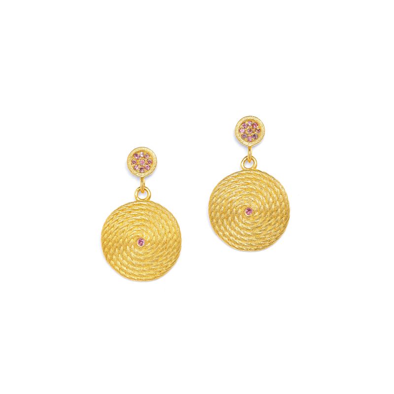 Bernd Wolf Lianas earrings design line Liana, pink tourmaline, 24mm 1540024116