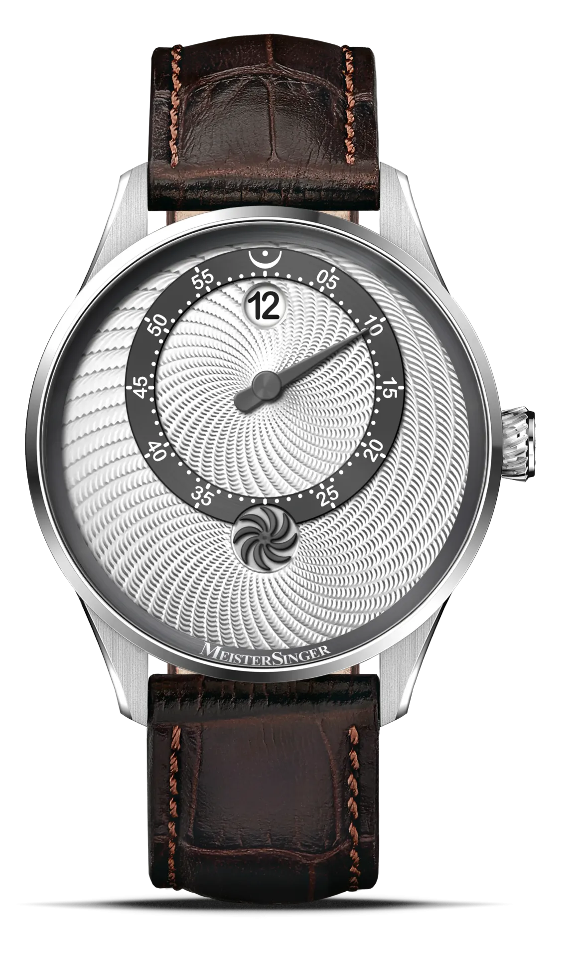 Meister Singer Edition Panthero Jumping Hour Guillochage - Silver, Swiss automatic movement men's watch ED-PTJHG901