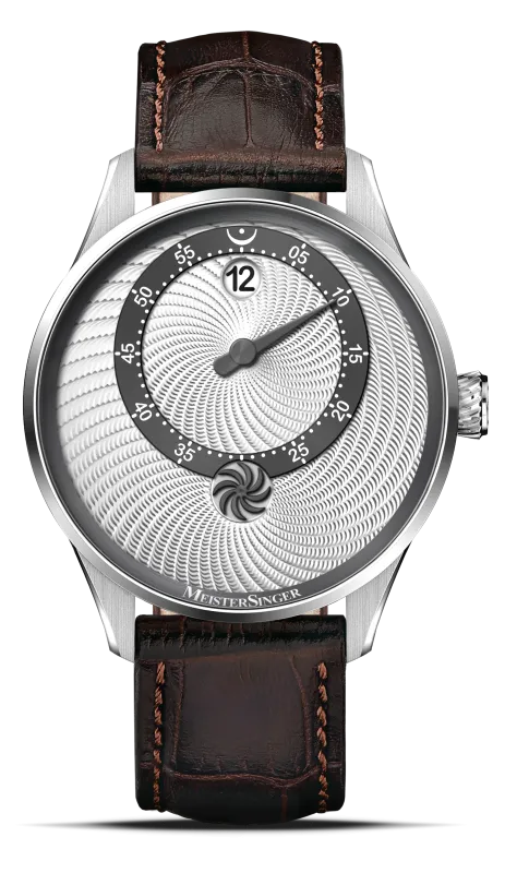 Meister Singer Edition Panthero Jumping Hour Guillochage - Silver, Swiss automatic movement men's watch ED-PTJHG901
