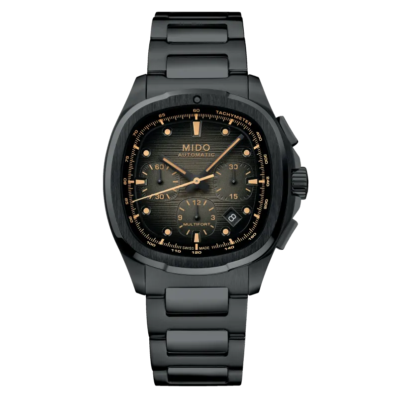 Mido Multifort TV Chronograph Black with additional strap Men's watch M049.527.33.081.00