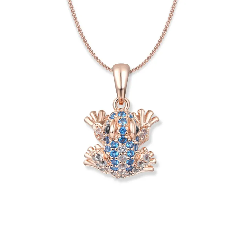 At the time, Lou Blue Frog pendant necklace, Fancy Frogs Edition pendant