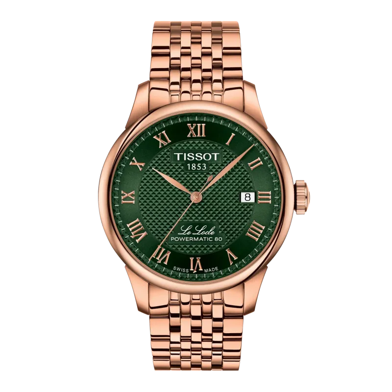 Tissot LE LOCLE automatic watch, Powermatic 80, rose gold men's watch T006.407.33.093.00