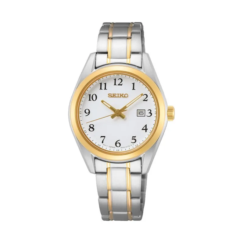 Seiko sapphire crystal bicolor ladies watch SUR466P1