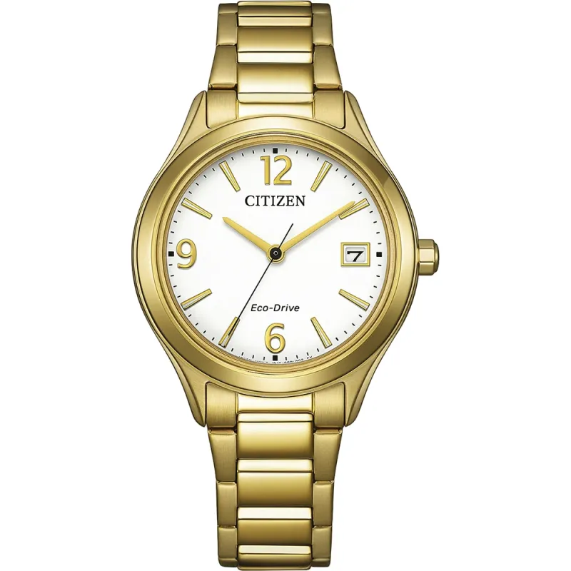 Citizen Eco-Drive Analog Quartz, Stainless Steel White, 33.5mm Women's Watch FE6122-64A