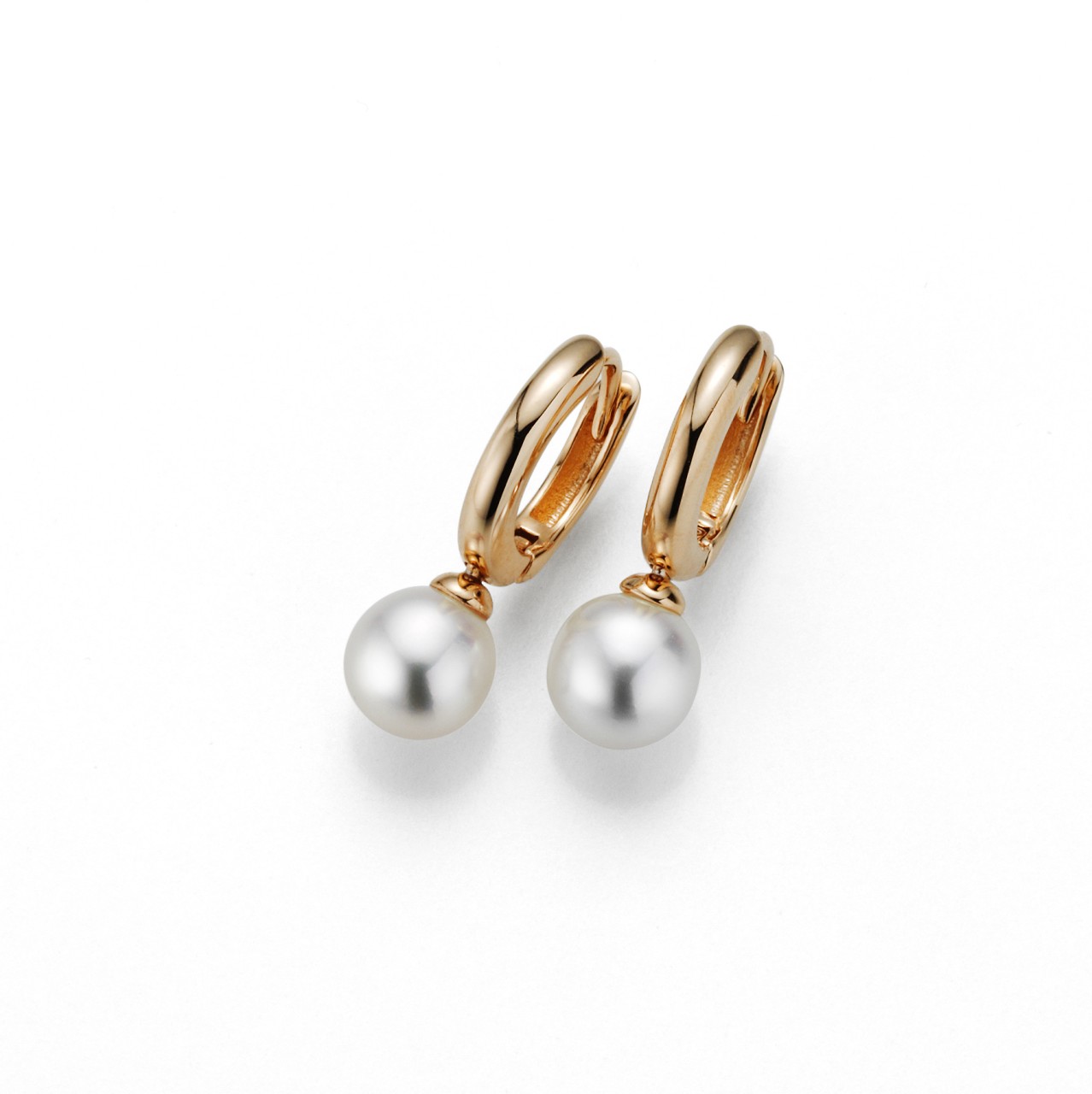Adriana hoop earrings silver rose gold plated with freshwater pearls G7-92