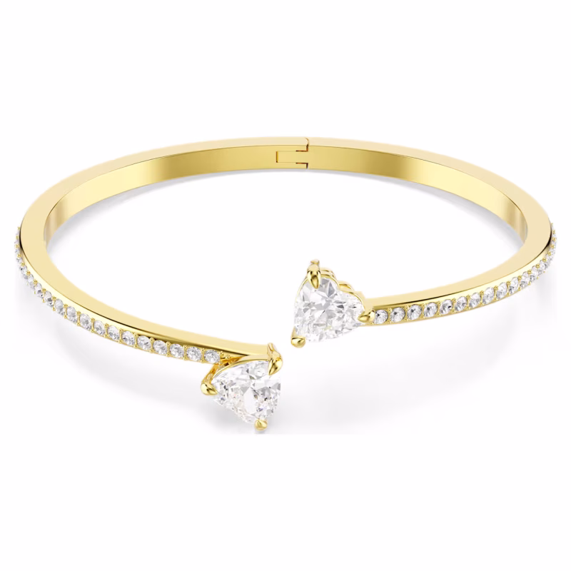 Swarovski Mesmera Armreif Herz, Weiß, 18k vergoldet