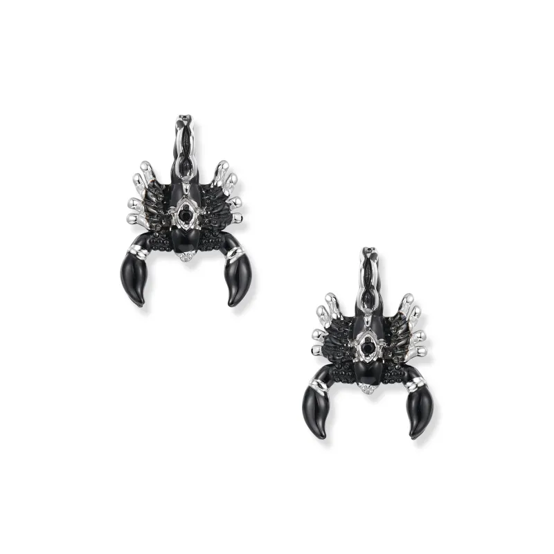 At the time, stud spike scorpion earrings, 925 sterling silver