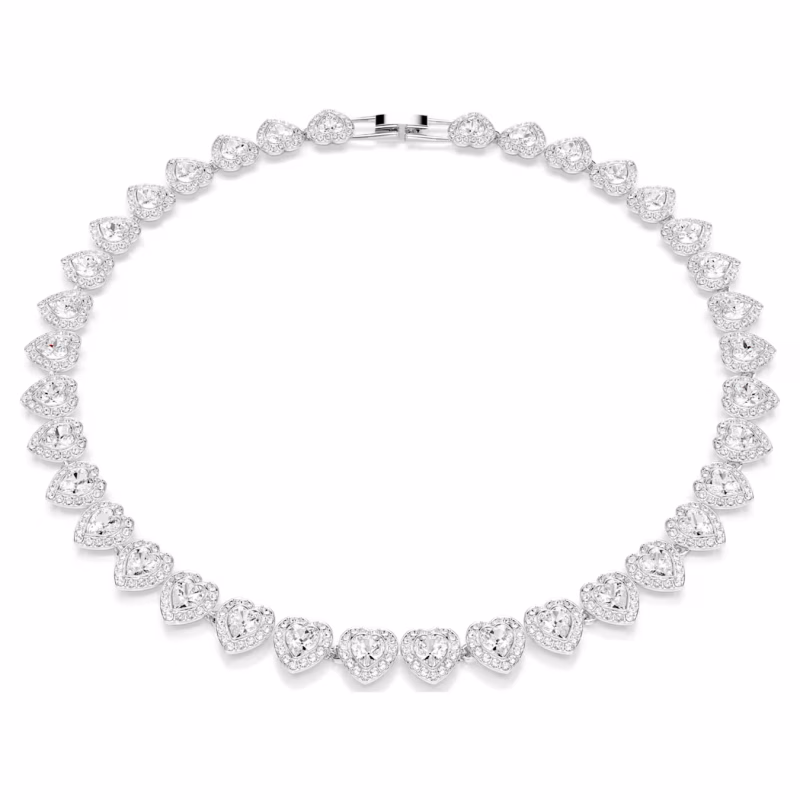 Swarovski Ariana Grande x Swarovski Halskette Verschiedene Schliffe, Herz, Weiß, Rhodiniert