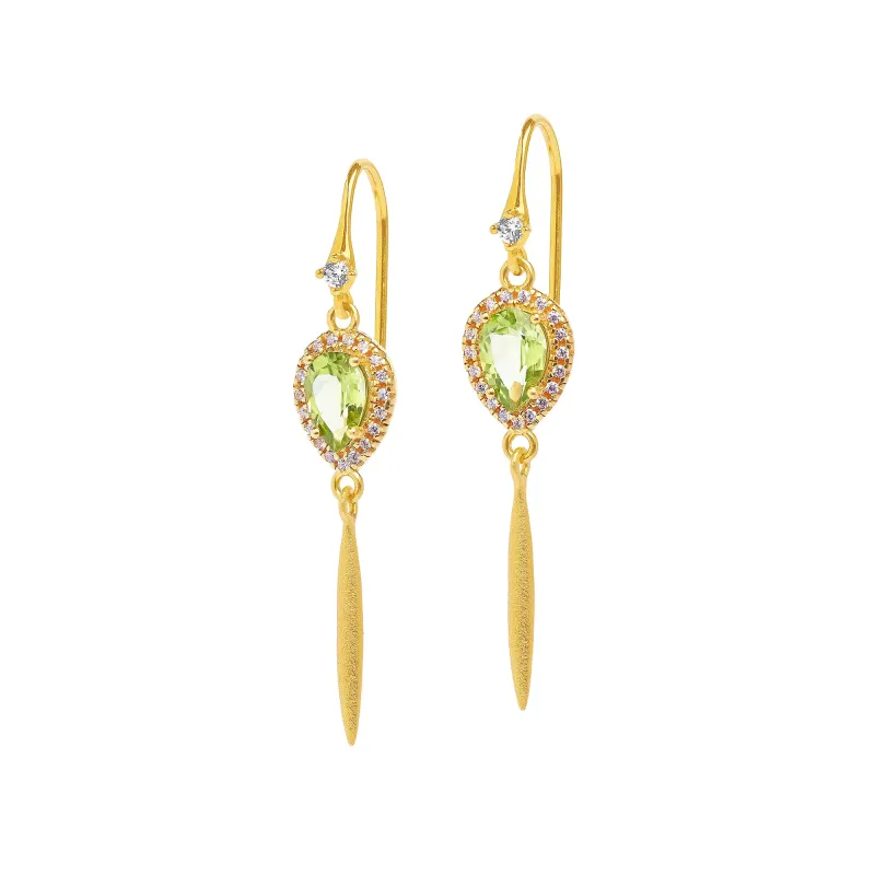 Bernd Wolf Yantina earrings design line Aqua, peridot, 24-carat gold-plated 1550005746