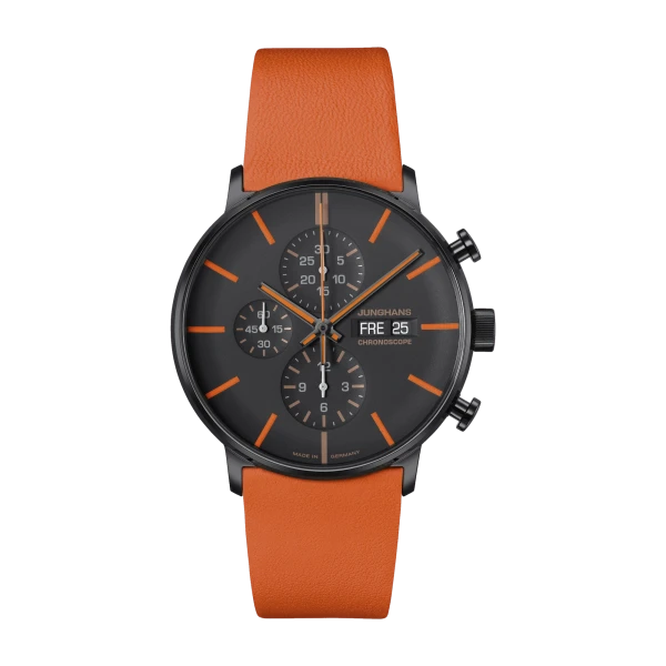 Junghans FORM A Chronoscope 027/4370.00 orange men's watch