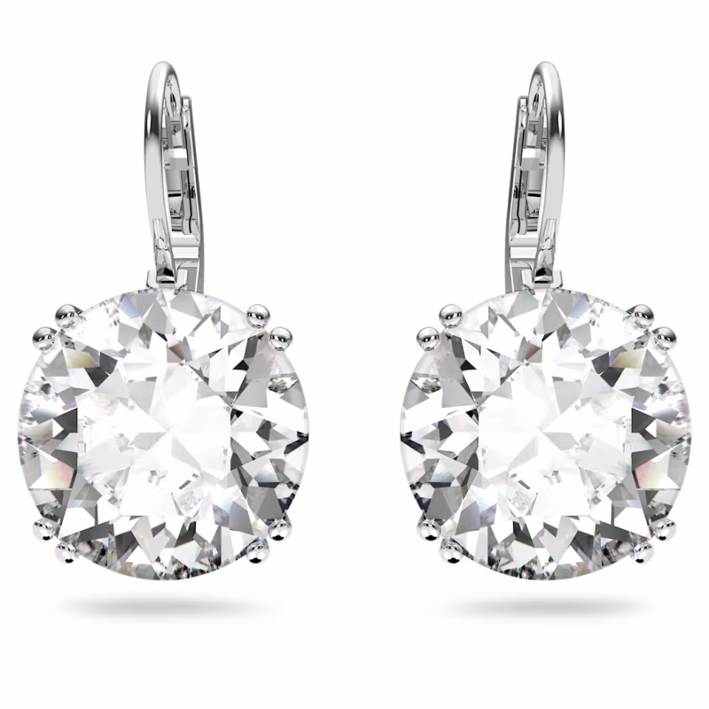 Swarovski Millenia Drop Earrings, Round Cut, White, Rhodium Plated