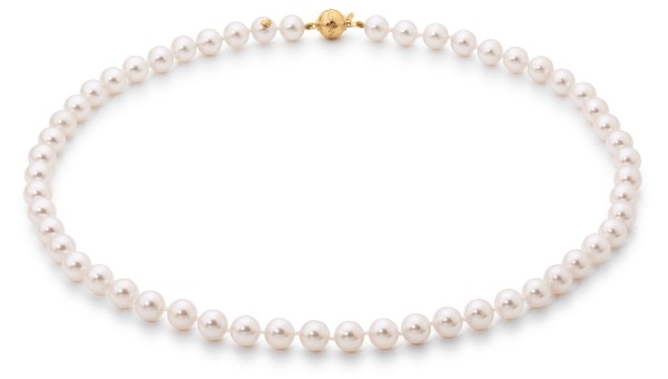 Adriana Akoya pearl necklace 5.5-6 mm with ball clasp yellow gold N7-5.5