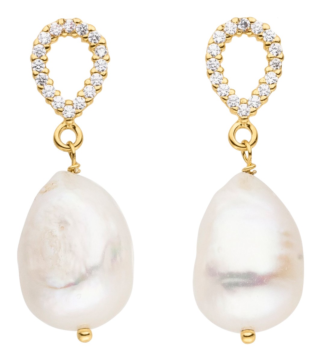 Adriana earrings with zirconia and freshwater pearls F28