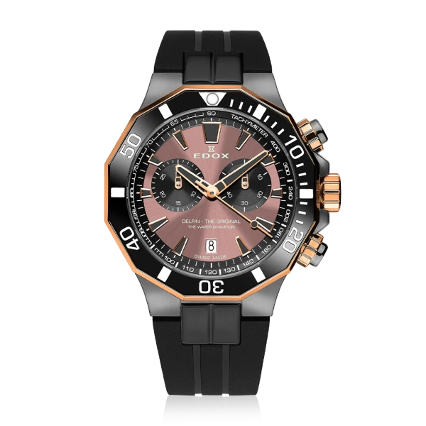 Edox Delfin The Original Chronograph Men's Watch 10112-357GRNCA-BRNR