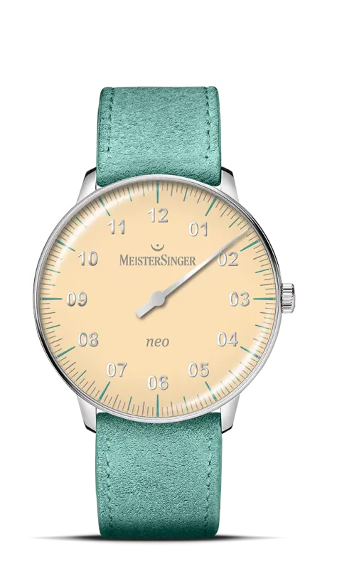 MeisterSinger Neo Special Light Yellow, 36mm, suede leather strap, Swiss automatic movement Ladies Watch S-NES935S