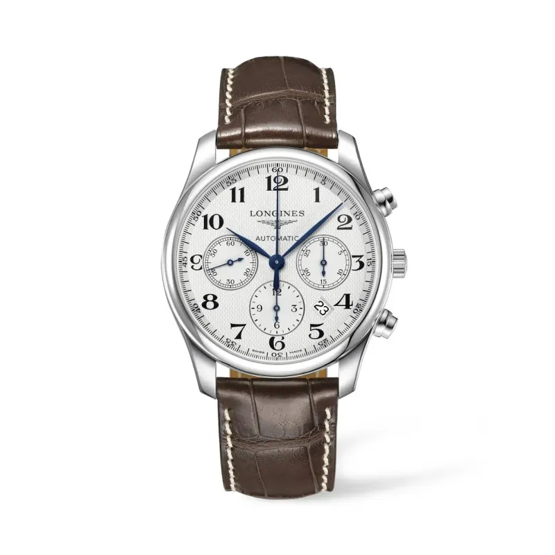 Longines Master Collection Chronograph Silver Leather Strap Men's Watch L2.759.4.78.3