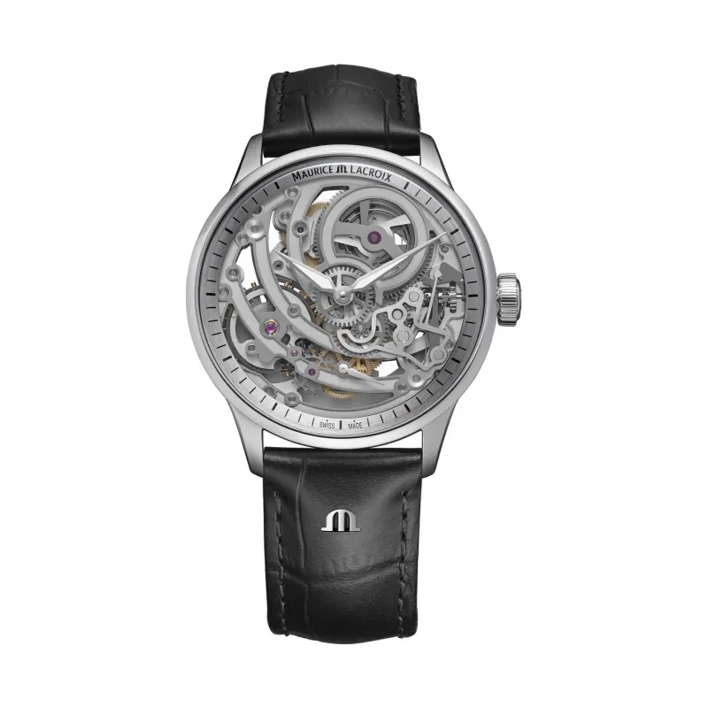 Maurice Lacroix 1975 MASTER SKELETON Steel 43 mm Automatic In-House Calibre ML234 Leather Strap 758108-S1S12-001-3