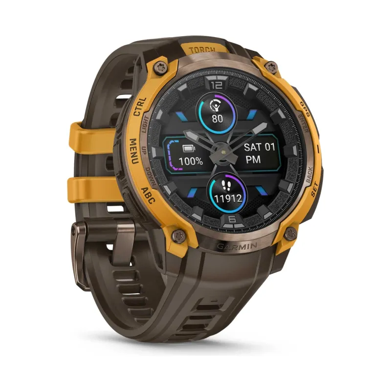 Garmin Instinct® Crossover AMOLED Bronze/Sunburst Men's Watch 010-03398-01