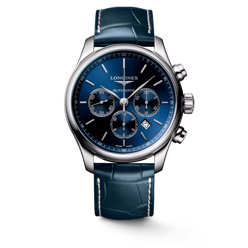 Longines Master Collection Chronograph Blue Leather Strap Men's Watch L2.859.4.92.0