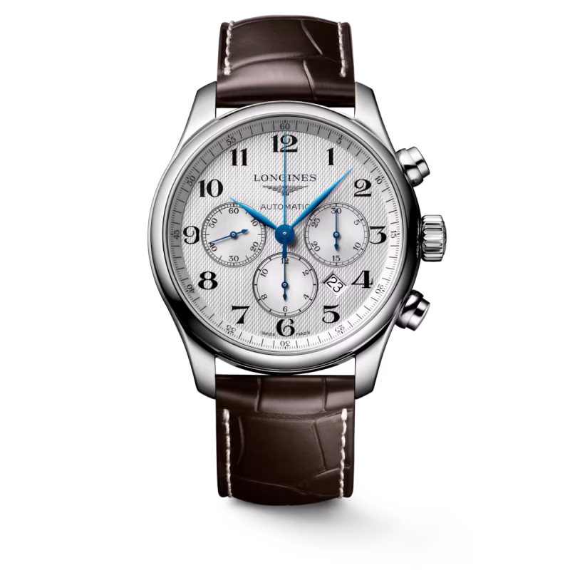 Longines Master Collection Chronograph Silver Leather Strap Men's Watch L2.859.4.78.3