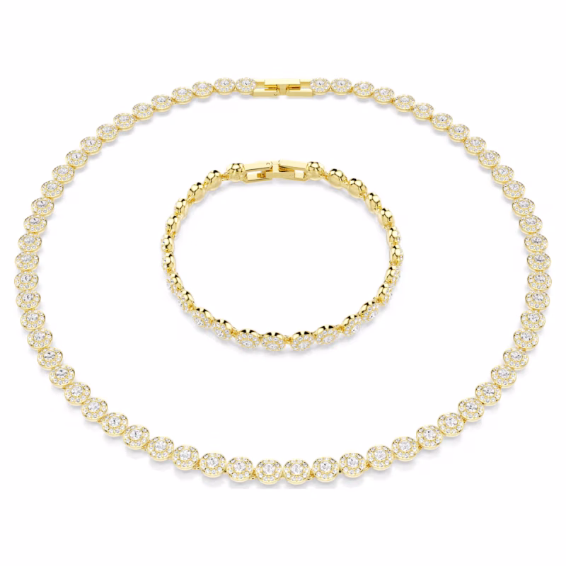 Swarovski Una Angelic Set, necklace and bracelet, gold alloy layer