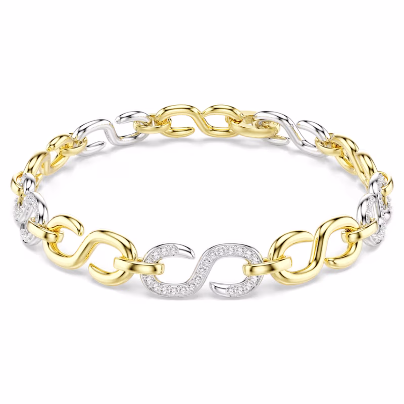 Swarovski Dextera bracelet, round cut, white, metal mix