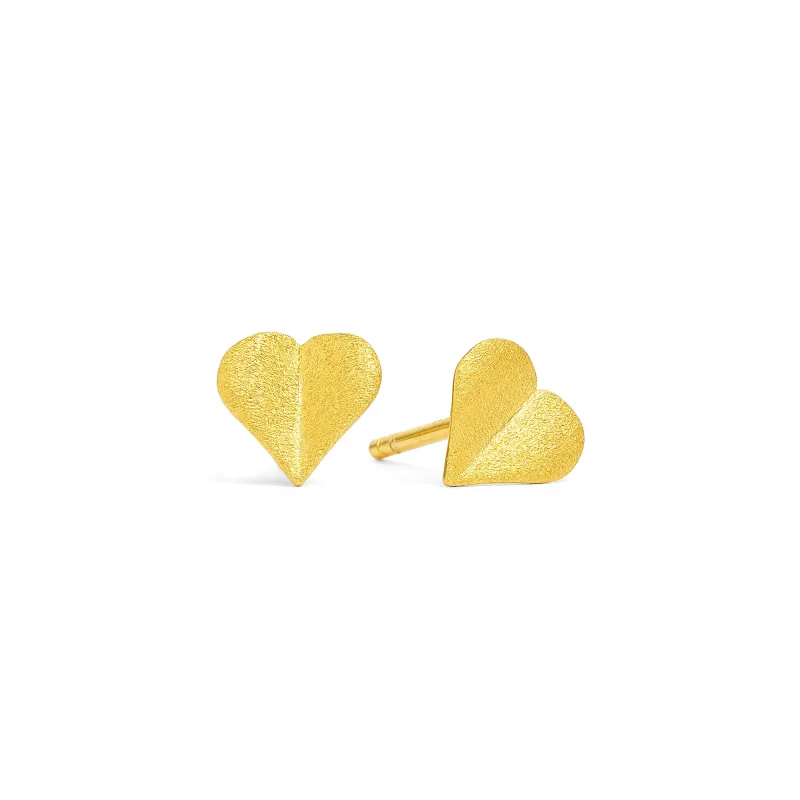Bernd Wolf Corasina stud earrings design line Love, heart, 7mm, gold 1910016506