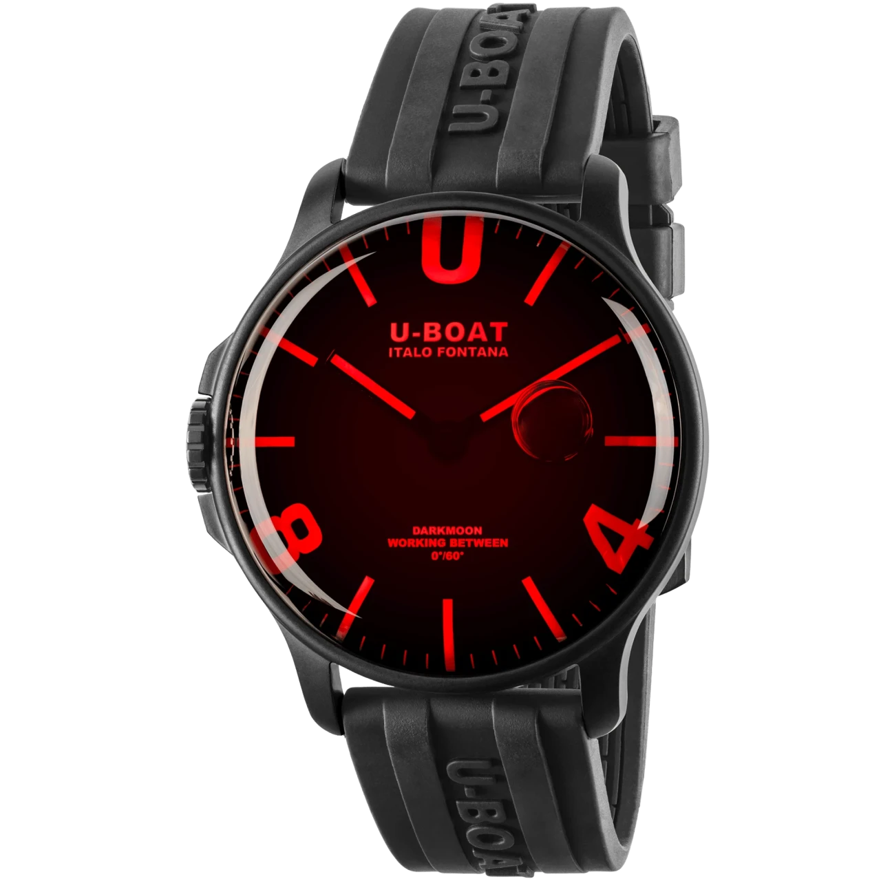 U-Boat Darkmoon 44mm Red Glass Men's Watch 8466/B