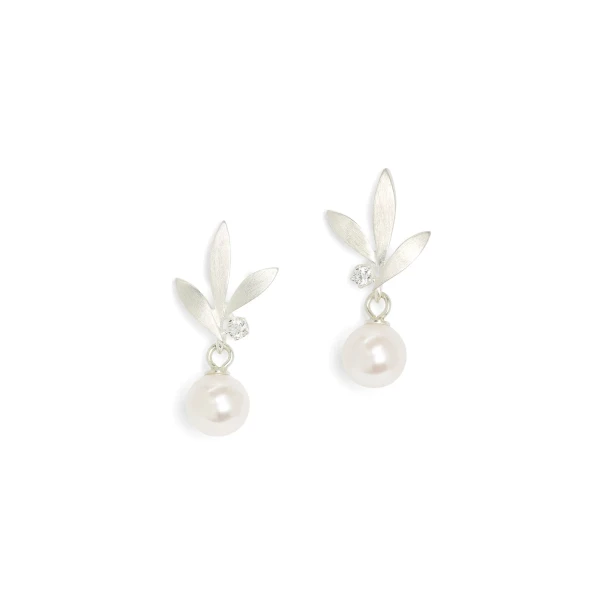 Bernd Wolf Strelias earrings freshwater pearl 925 matt