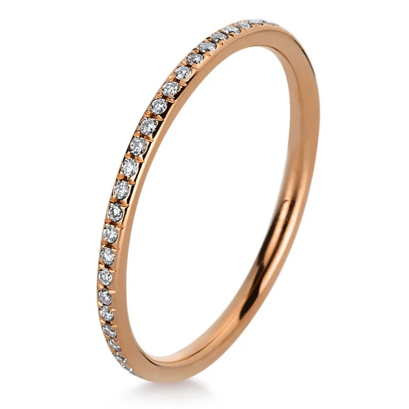 Memoire full ring 750 red gold 18kt 0.24ct ring size: 53