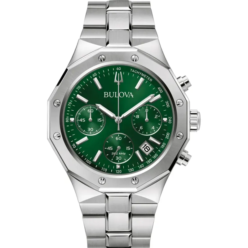 Bulova Precisionist Chronograph Green men's watch 96B409